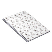 Cute Happy White Paaster Bunny Pattern Notitieboek (Rechterzijde)
