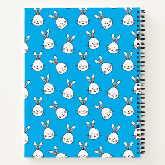 Cute Happy White Paaster Bunny Pattern Notitieboek (Achterkant)