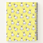 Cute Happy White Paaster Bunny Pattern Notitieboek (Achterkant)