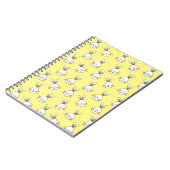 Cute Happy White Paaster Bunny Pattern Notitieboek (Linkerzijde)