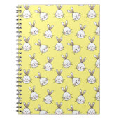 Cute Happy White Paaster Bunny Pattern Notitieboek (Voorkant)