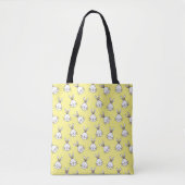 Cute Happy White Paaster Bunny Pattern Tote Bag (Voorkant)
