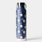 Cute Happy White Paaster Bunny Pattern Waterfles (Voorkant)