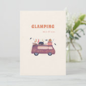 Cute Happy Witch Glamping Pumpkin Bus Halloween Feestdagenkaart (Staand voorkant)