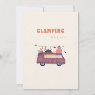 Cute Happy Witch Glamping Pumpkin Bus Halloween Feestdagenkaart