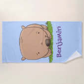 Cute happy wombat cartoon illustratie strandlaken (Voorkant)