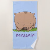 Cute happy wombat cartoon illustratie strandlaken (Voorkant)