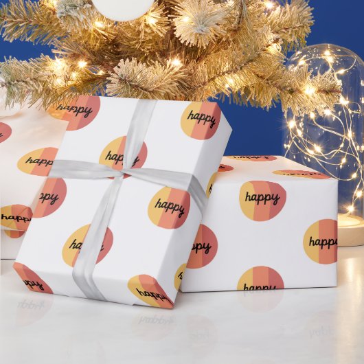 Cute Happy Wrapping Paper Cadeaupapier (Feestdagen)