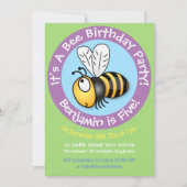 Cute happy yellow bee cartoon illustratie kaart (Voorkant)