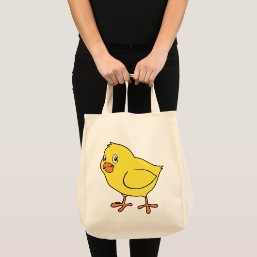 Cute Happy Yellow Chick Tote Bag (Voorkant (product))