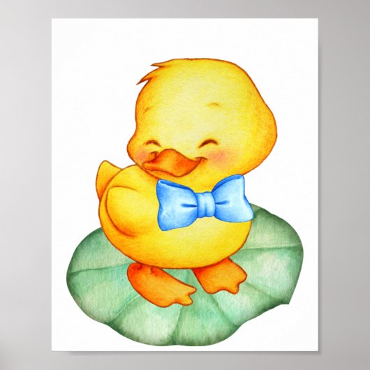 Cute happy yellow ducking poster (Voorkant)