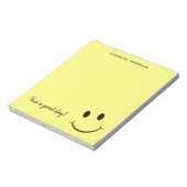 Cute Happy Yellow Face gepersonaliseerd Notitieblok (Linkerzijde)