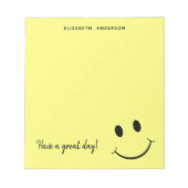 Cute Happy Yellow Face gepersonaliseerd Notitieblok (Voorkant)