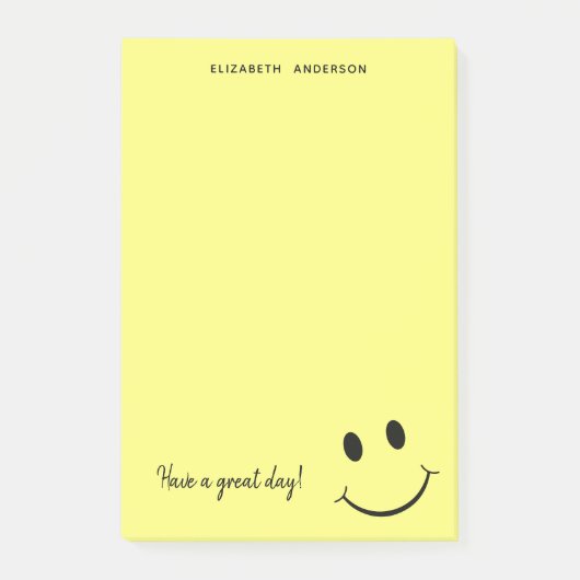 Cute Happy Yellow Face gepersonaliseerd Post-it® Notes (Voorkant)
