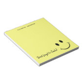 Cute Happy Yellow Face Smile Gepersonaliseerd Notitieblok (Schuin)