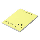 Cute Happy Yellow Face Smile Gepersonaliseerd Notitieblok (Linkerzijde)