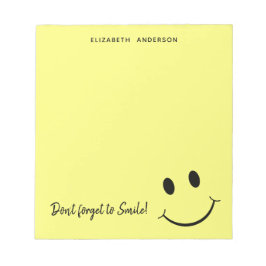 Cute Happy Yellow Face Smile Gepersonaliseerd Notitieblok