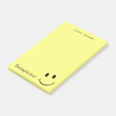 Cute Happy Yellow Face Smile Gepersonaliseerd Post-it® Notes (Schuin)