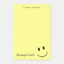Cute Happy Yellow Face Smile Gepersonaliseerd Post-it® Notes