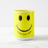 Cute Happy Yellow Face Voeg tekst toe | Onderkant Mok (Midden)