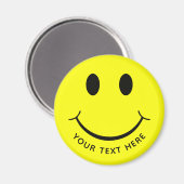 Cute Happy Yellow Face Voeg Tex toe Magneet (Voorkant / Achterkant)