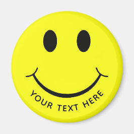 Cute Happy Yellow Face Voeg Tex toe Magneet
