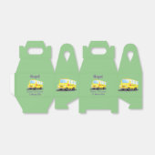Cute happy yellow school bus cartoon bedankdoosjes (Uitgevouwen)
