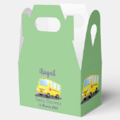 Cute happy yellow school bus cartoon bedankdoosjes (Geopend)