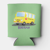 Cute happy yellow school bus cartoon blikjeskoeler (Voorkant)