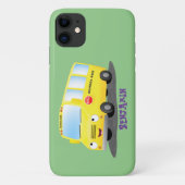 Cute happy yellow school bus cartoon Case-Mate iPhone case (Achterkant)