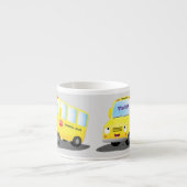 Cute happy yellow school bus cartoon espresso kop (Voorkant)