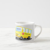 Cute happy yellow school bus cartoon espresso kop (Rechts)