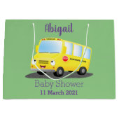 Cute happy yellow school bus cartoon groot cadeauzakje (Voorkant)