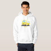 Cute happy yellow school bus cartoon hoodie (Voorkant volledig)
