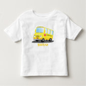 Cute happy yellow school bus cartoon kinder shirts (Voorkant)