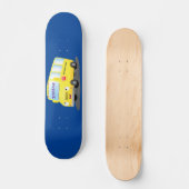 Cute happy yellow school bus cartoon persoonlijk skateboard (Voorkant)