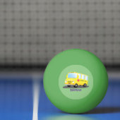 Cute happy yellow school bus cartoon pingpongbal (Net)