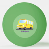 Cute happy yellow school bus cartoon pingpongbal (Achterkant)