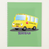 Cute happy yellow school bus cartoon planner (Voorkant)