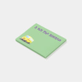 Cute happy yellow school bus cartoon post-it® notes (Schuin)