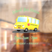 Cute happy yellow school bus cartoon raamsticker (Vel 2)