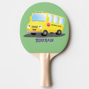 Cute happy yellow school bus cartoon tafeltennisbatje
