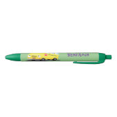 Cute happy yellow school bus cartoon zwarte inkt pen (Bodem)