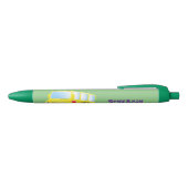 Cute happy yellow school bus cartoon zwarte inkt pen (Bovenkant)