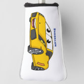 Cute happy yellow sport car cartoon golfheadcover (Draai 90)