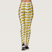 Cute happy yellow sport car cartoon leggings (Achterkant)
