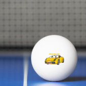 Cute happy yellow sport car cartoon pingpongbal (Net)