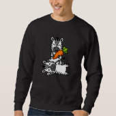 Cute Happy Zebra with Carrot Cartoon Fun Animal Trui (Voorkant)