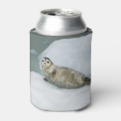 Cute Harbour-zegel op sneeuw Blikjeskoeler (Blikje Voorkant)