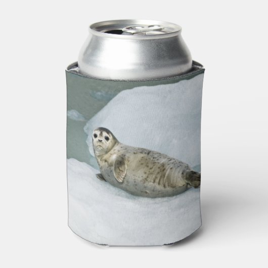 Cute Harbour-zegel op sneeuw Blikjeskoeler (Blikje Voorkant)